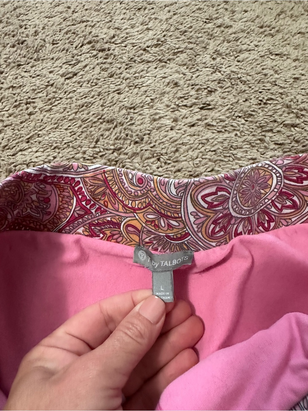 T By Talbots Everyday Stretch Skort Pink Paisley Pickleball Size Large - Picture 4 of 11